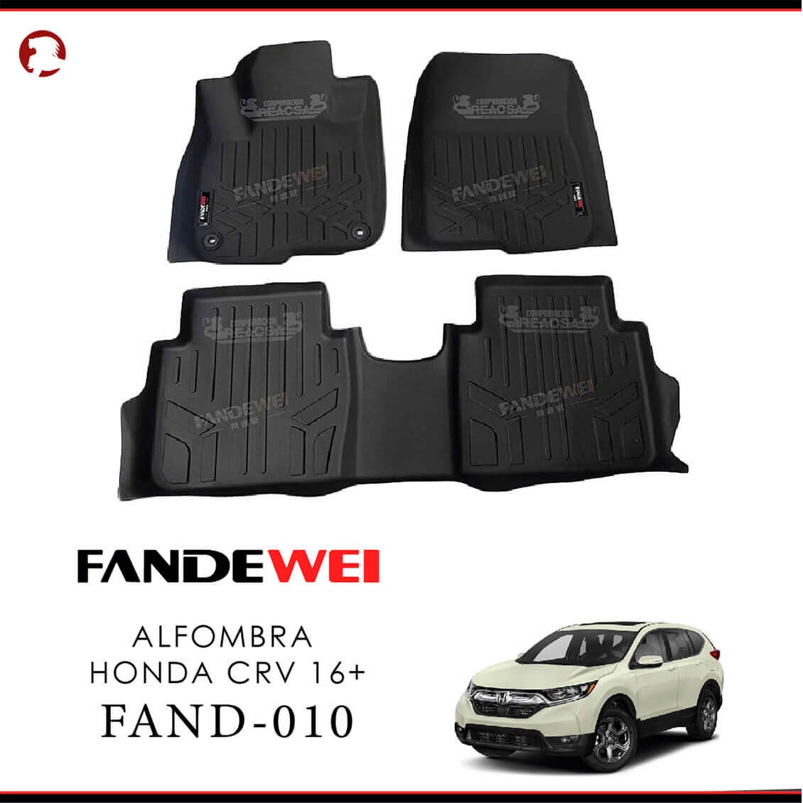 Honda CR-V 2017-2026, Alfombras de Bandeja, 2 filas, Fandewei.