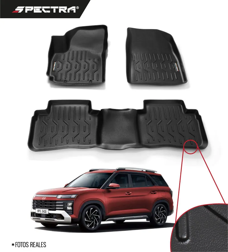 Hyundai Creta 2017-2027, Alfombras de Bandeja Lisa, 2 filas, Rogatech.